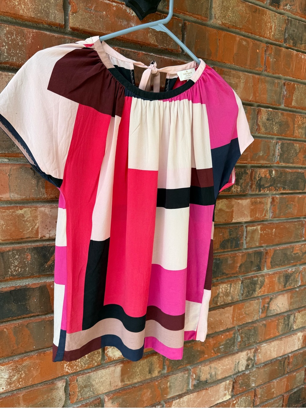 kate spade Multicolor Pink and Black Block Print Tunic